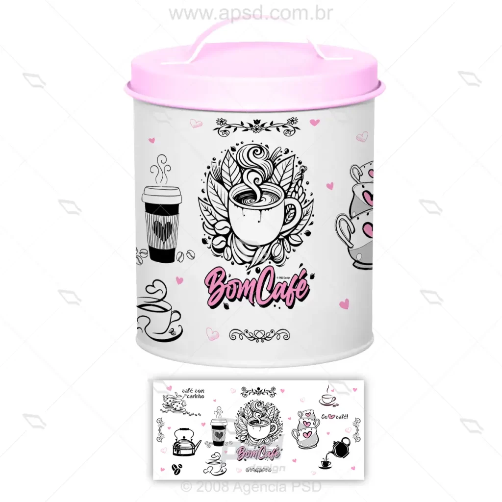Estampa serigráfica para pote de café