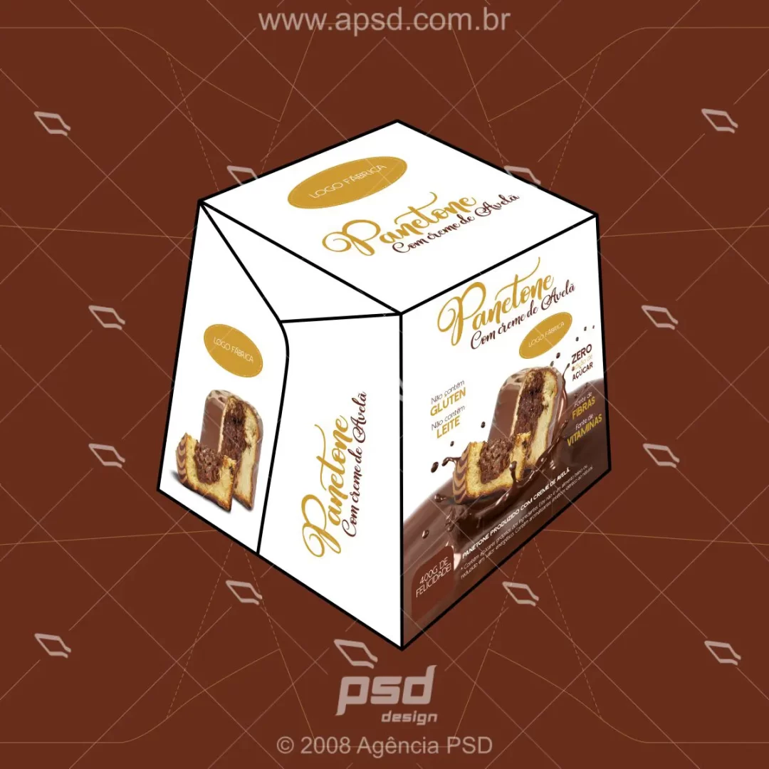 arte caixa panetone com creme avela