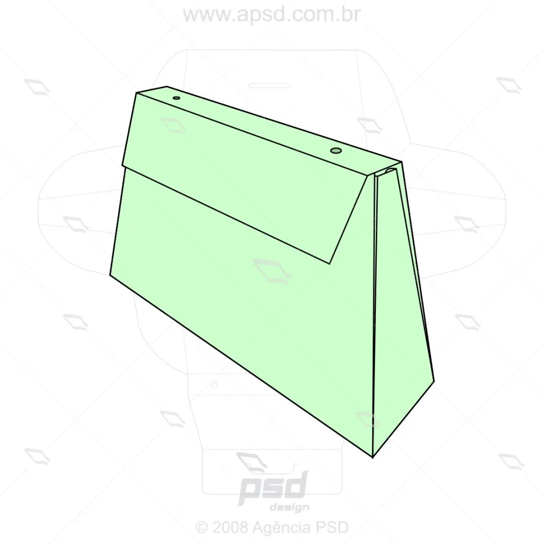 molde para sacola com alça de tecido