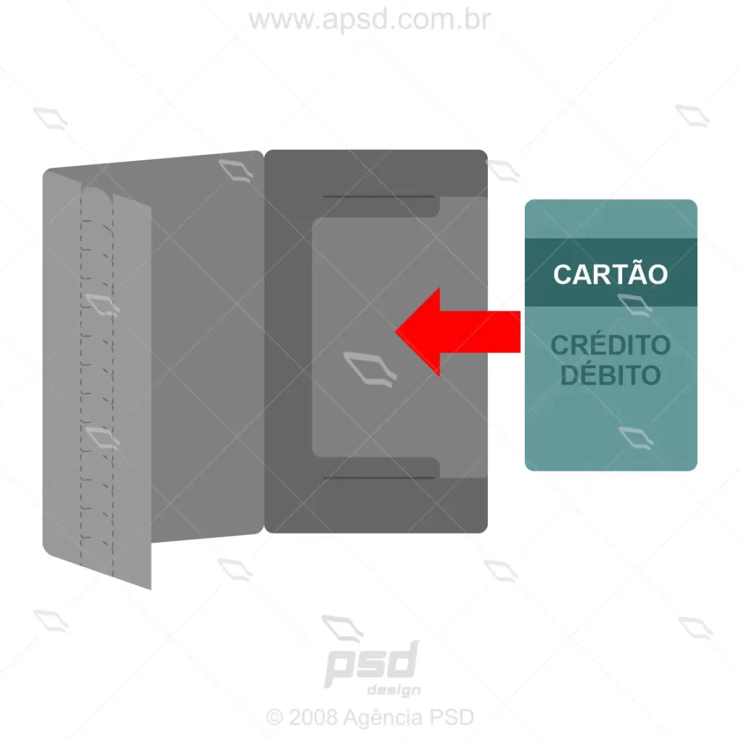 molde envelope cartões de crédito e débito