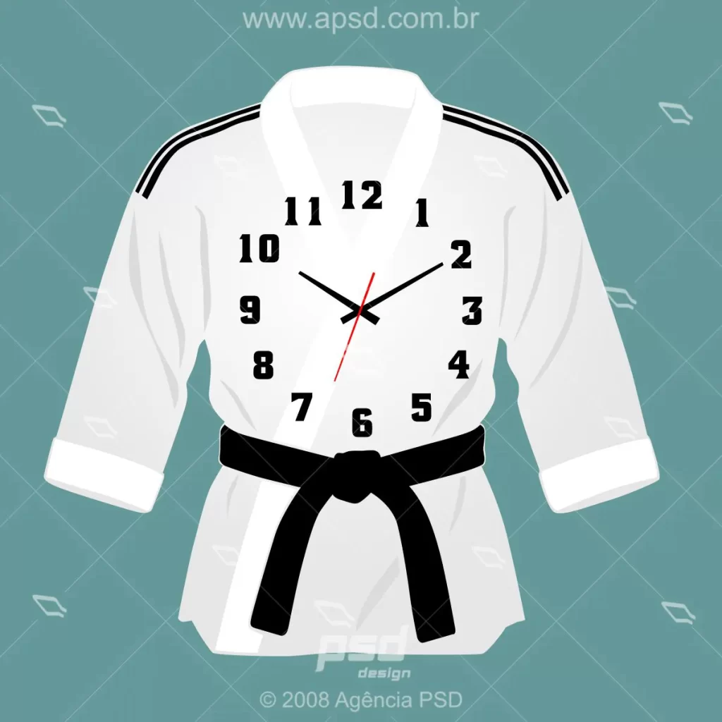 relógio kimono judô para recorte laser.