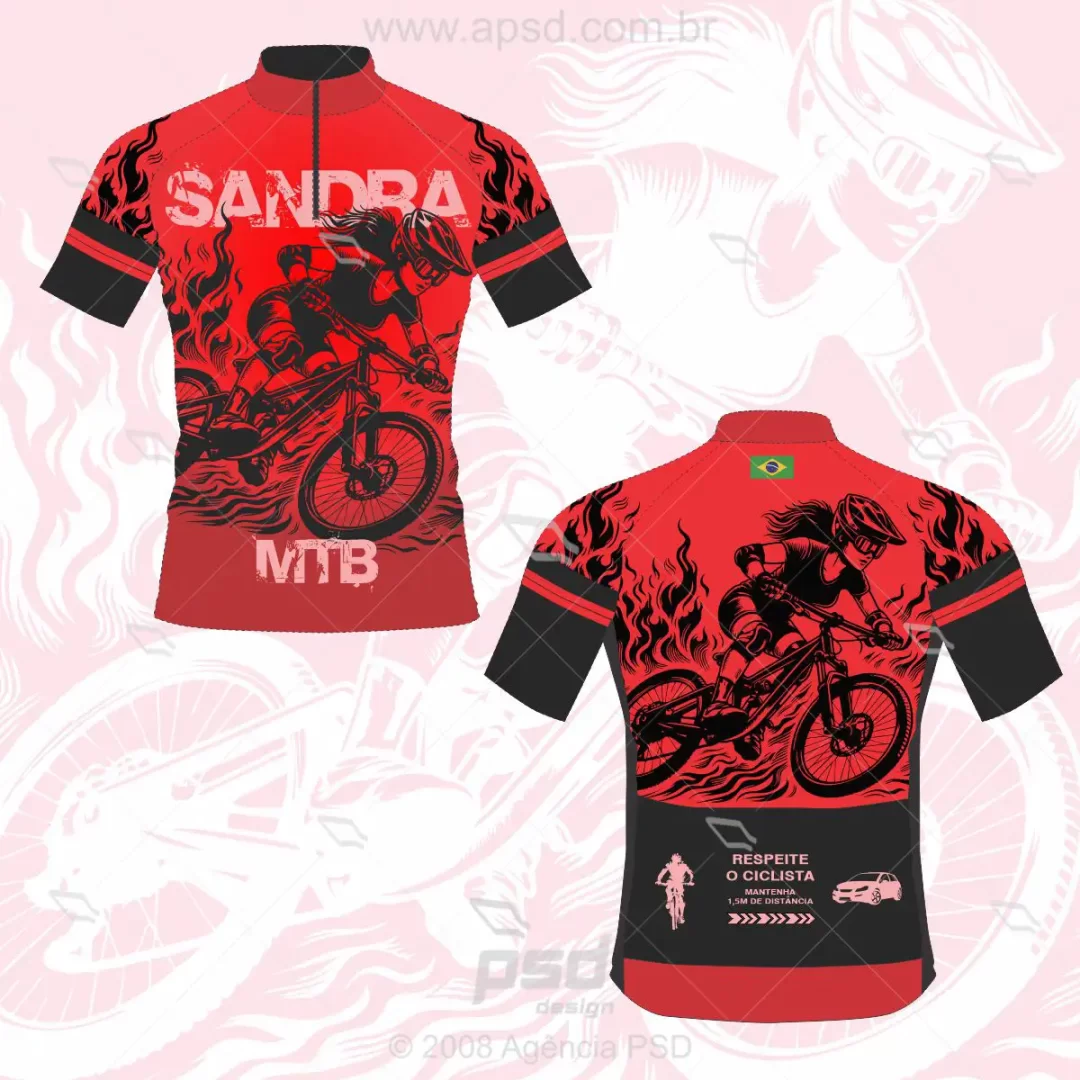 arte camiseta ciclista feminina