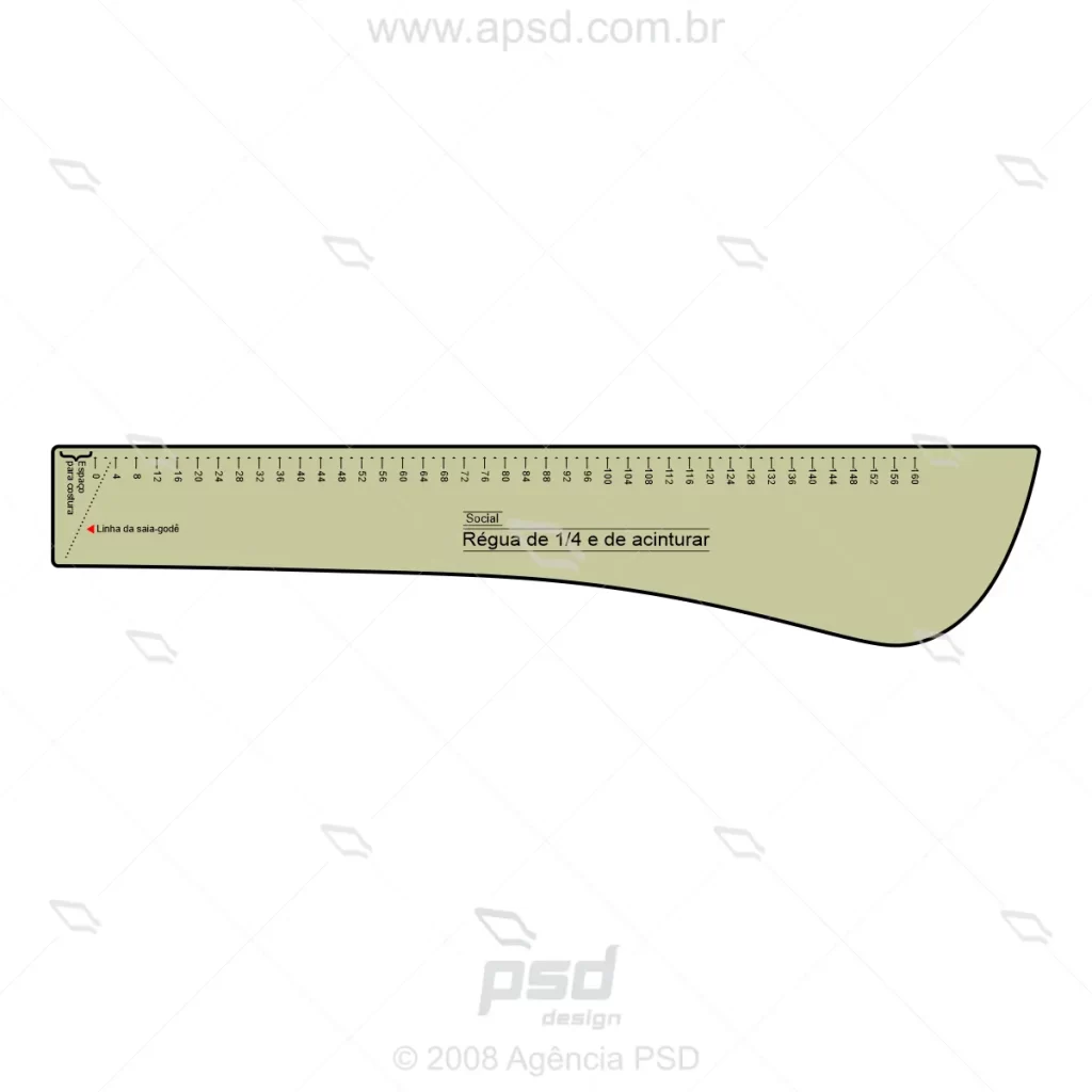 régua 1/4 acinturar