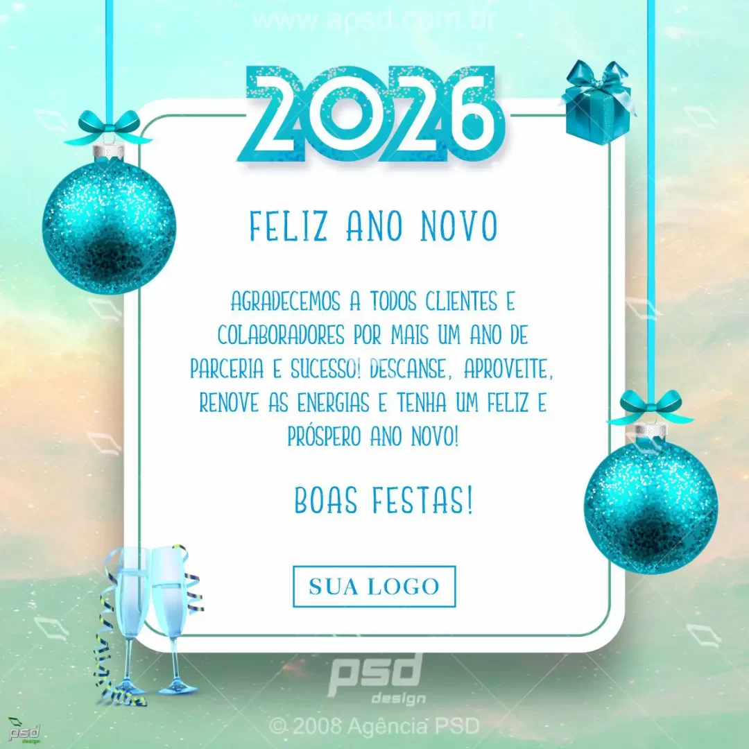 mídia arte feliz ano novo agradecimentos