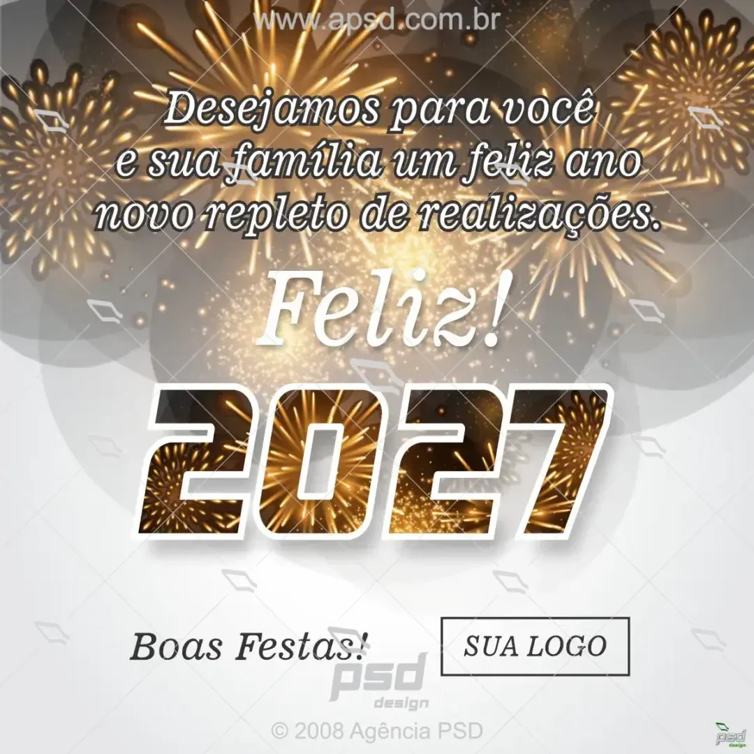 Arte reveillon feliz 2027