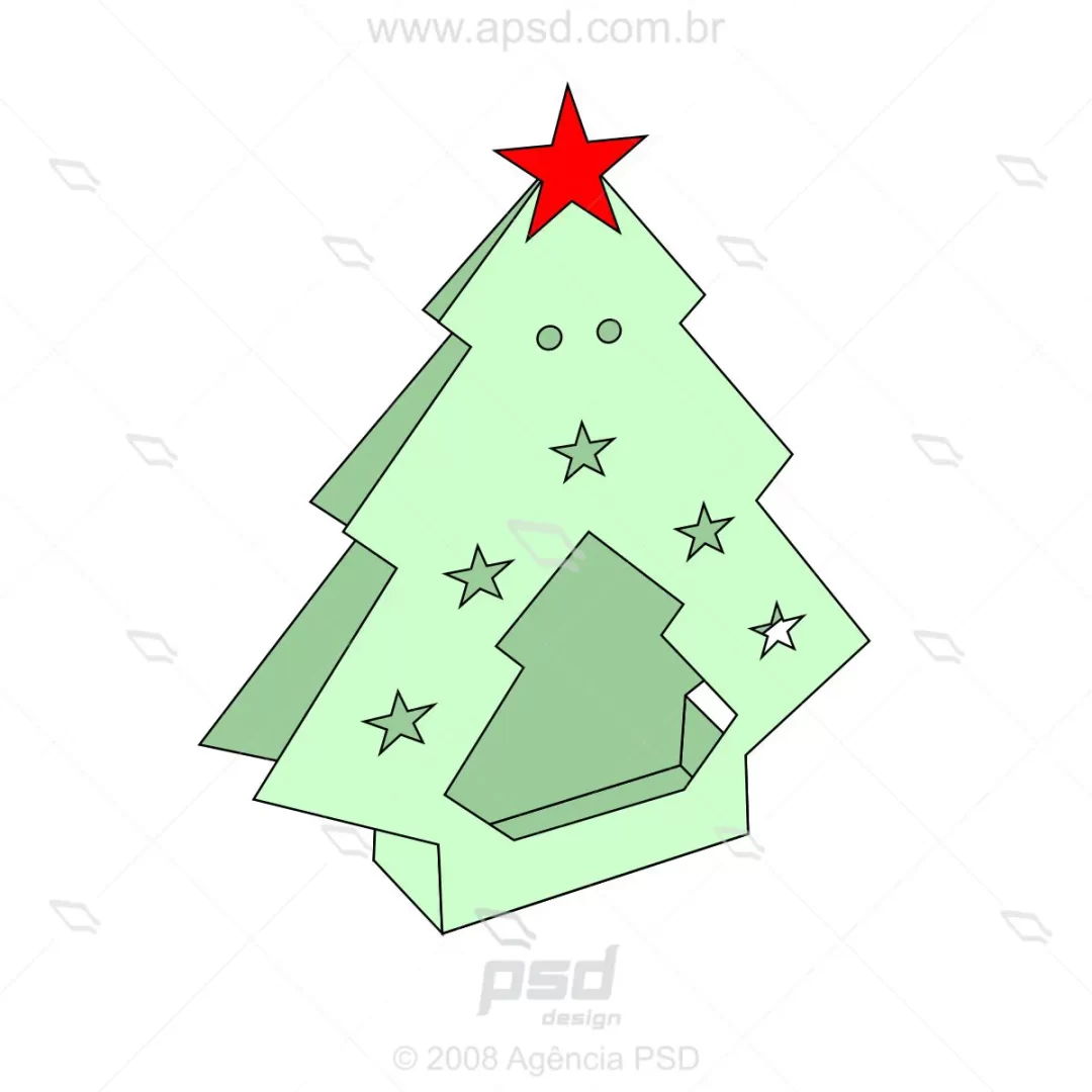 molde caixa pinheiro de natal