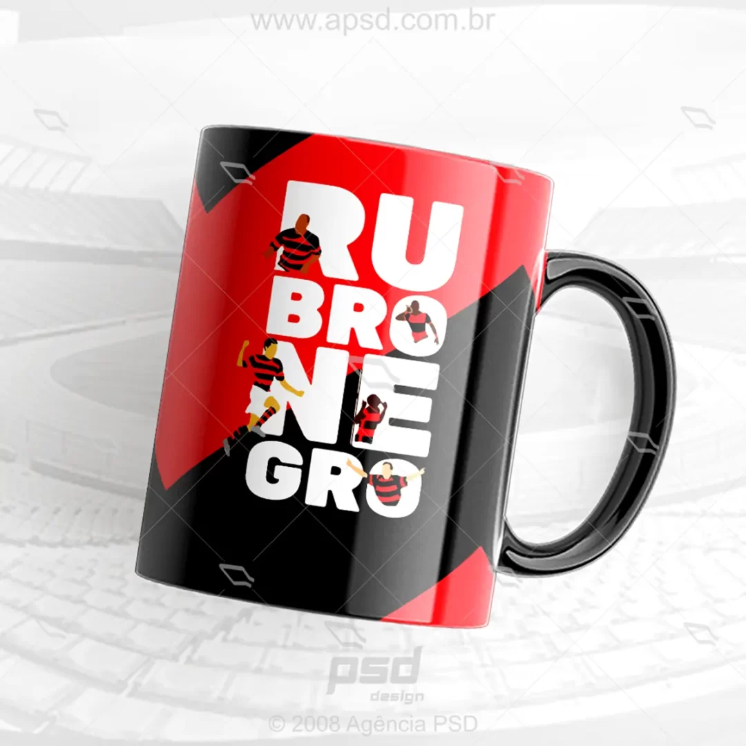 arte caneca flamengo rubro-negro