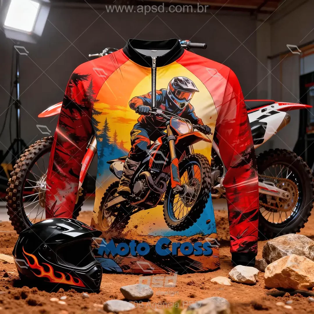 camiseta impressa para motocross
