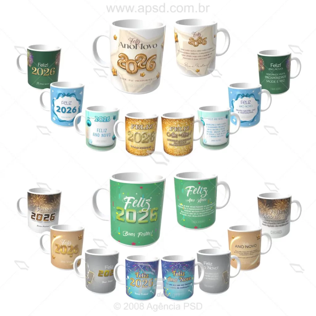 kit artes canecas feliz ano novo