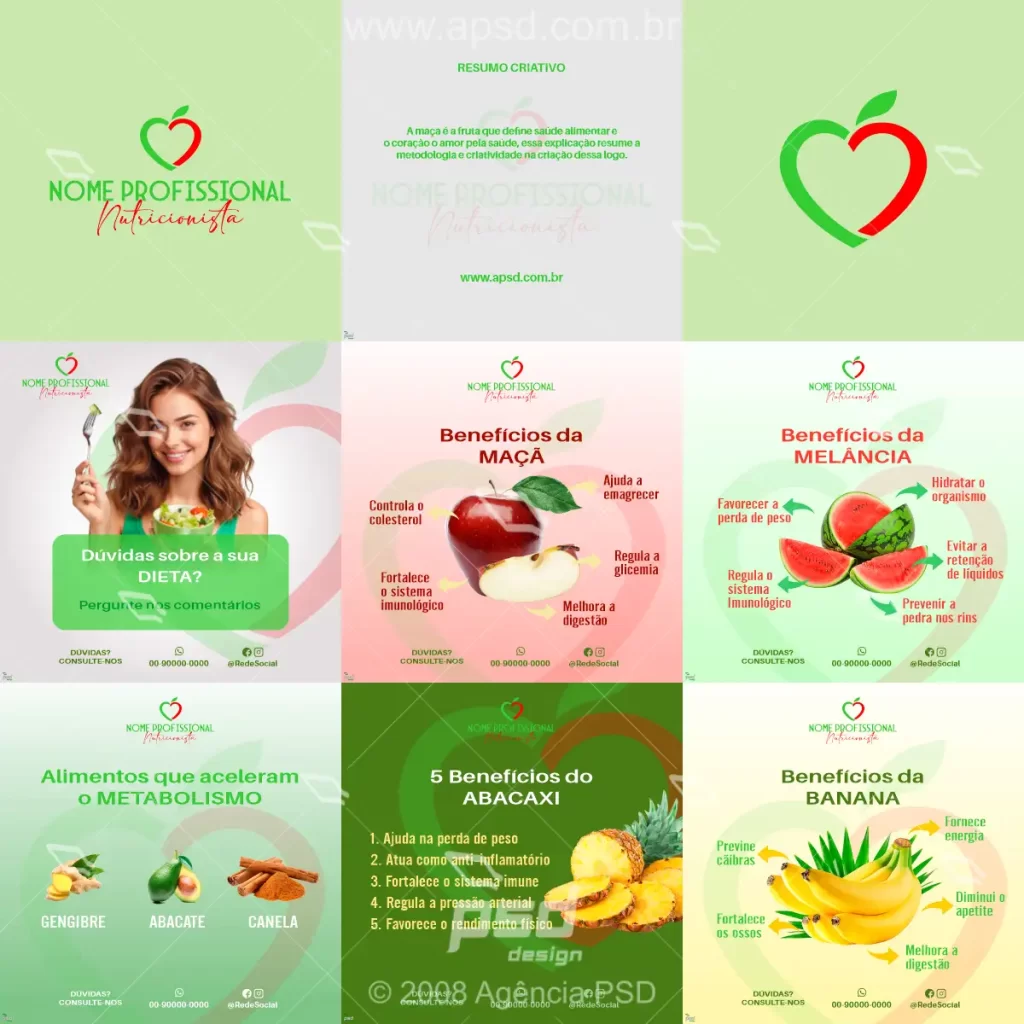 pack nutricionista mídias digitais