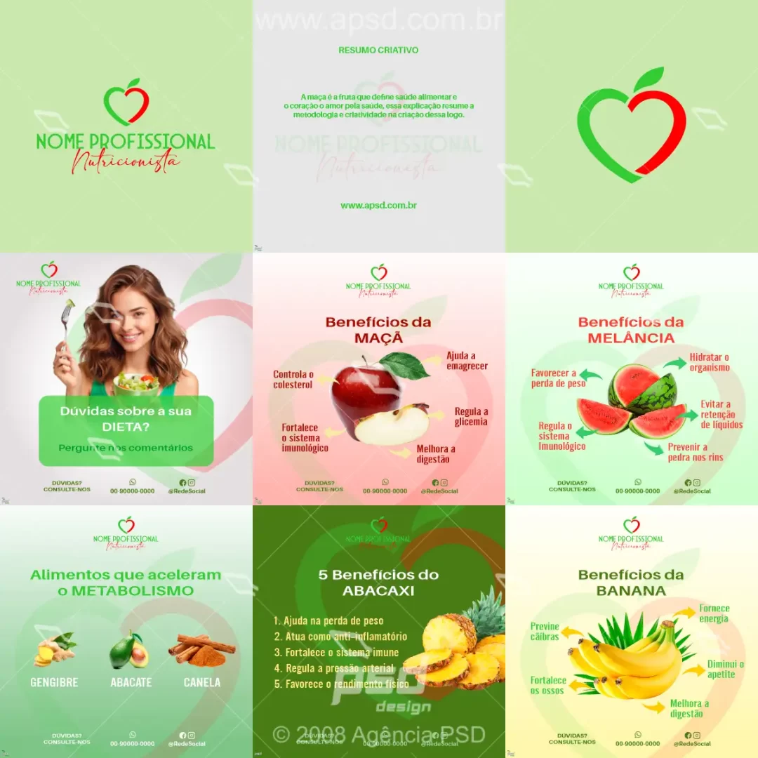 pack nutricionista mídias digitais