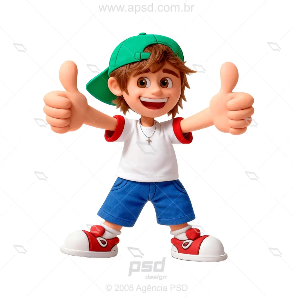 mascote menino feliz