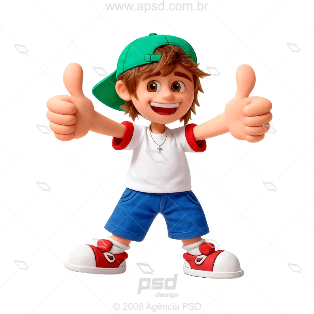 mascote menino feliz