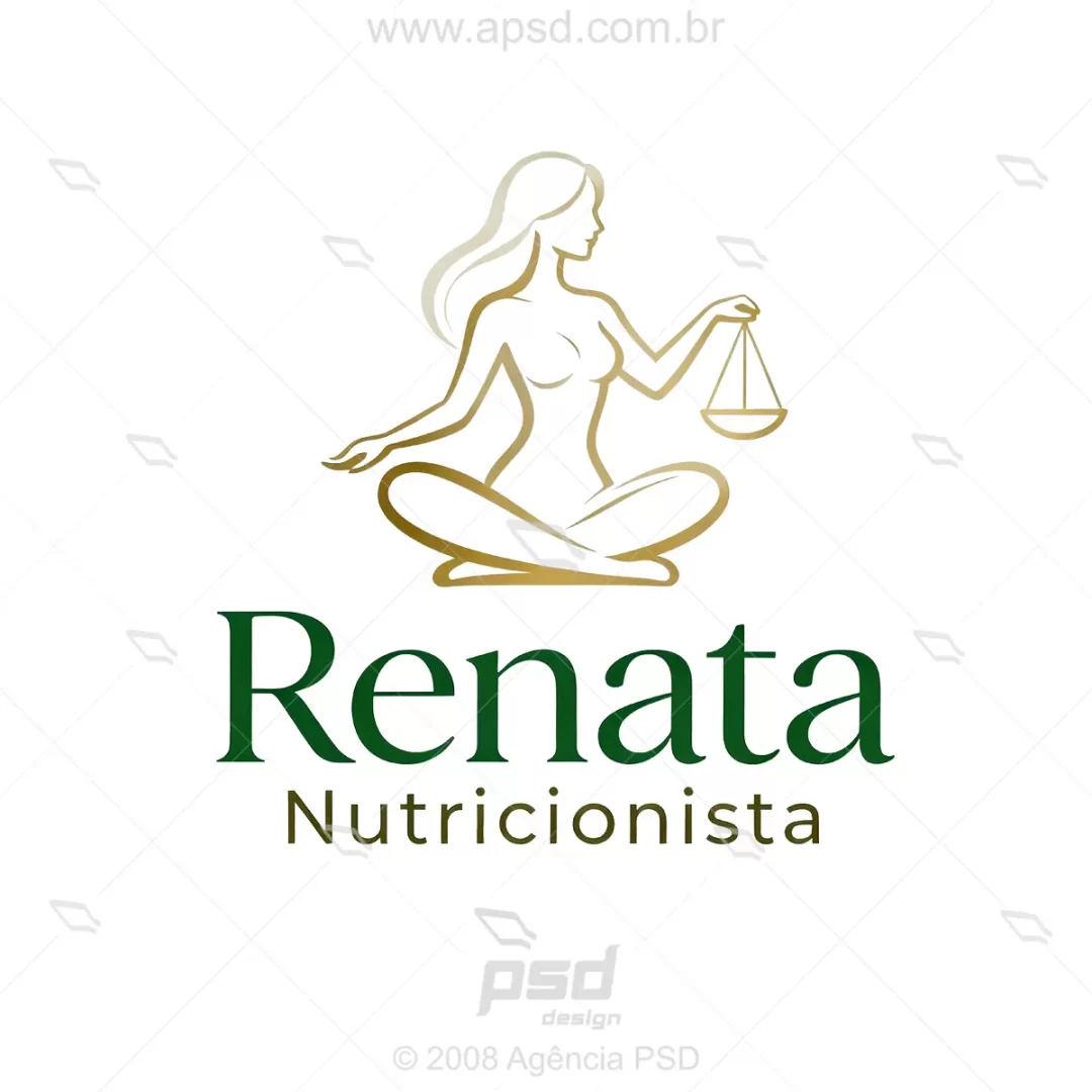 logo renata nutricionista, mulher com balança