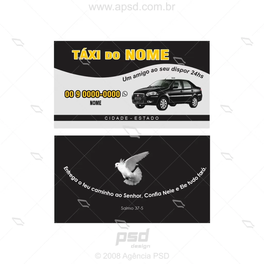 arte cartão taxista