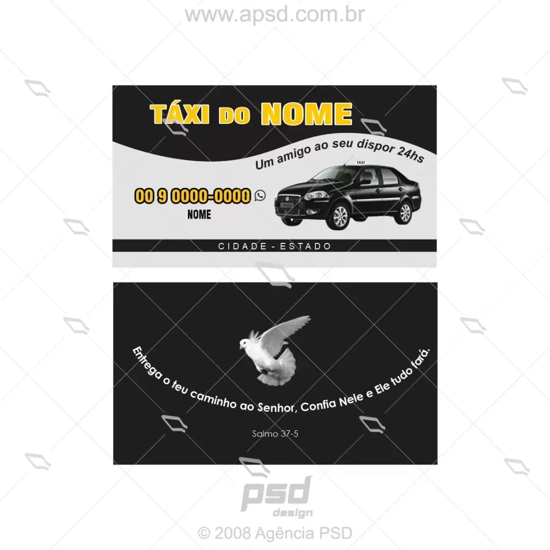 arte cartão taxista