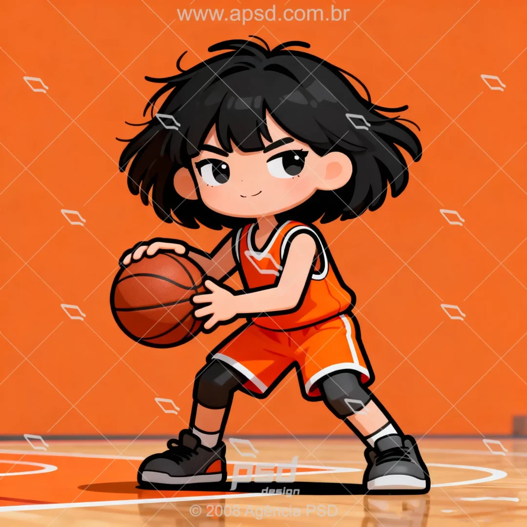 Cartoon Basketball Girl