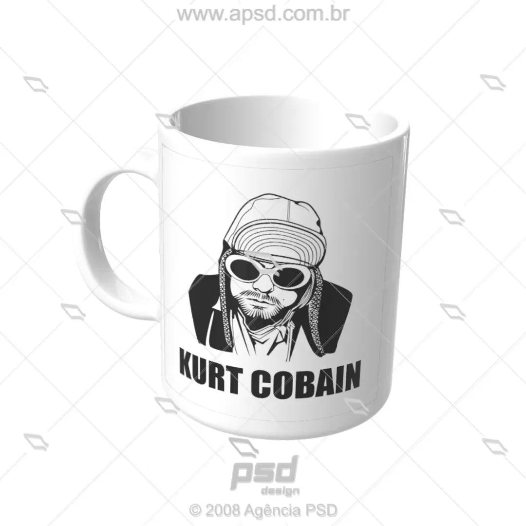 Arte Caneca Kurt Cobain