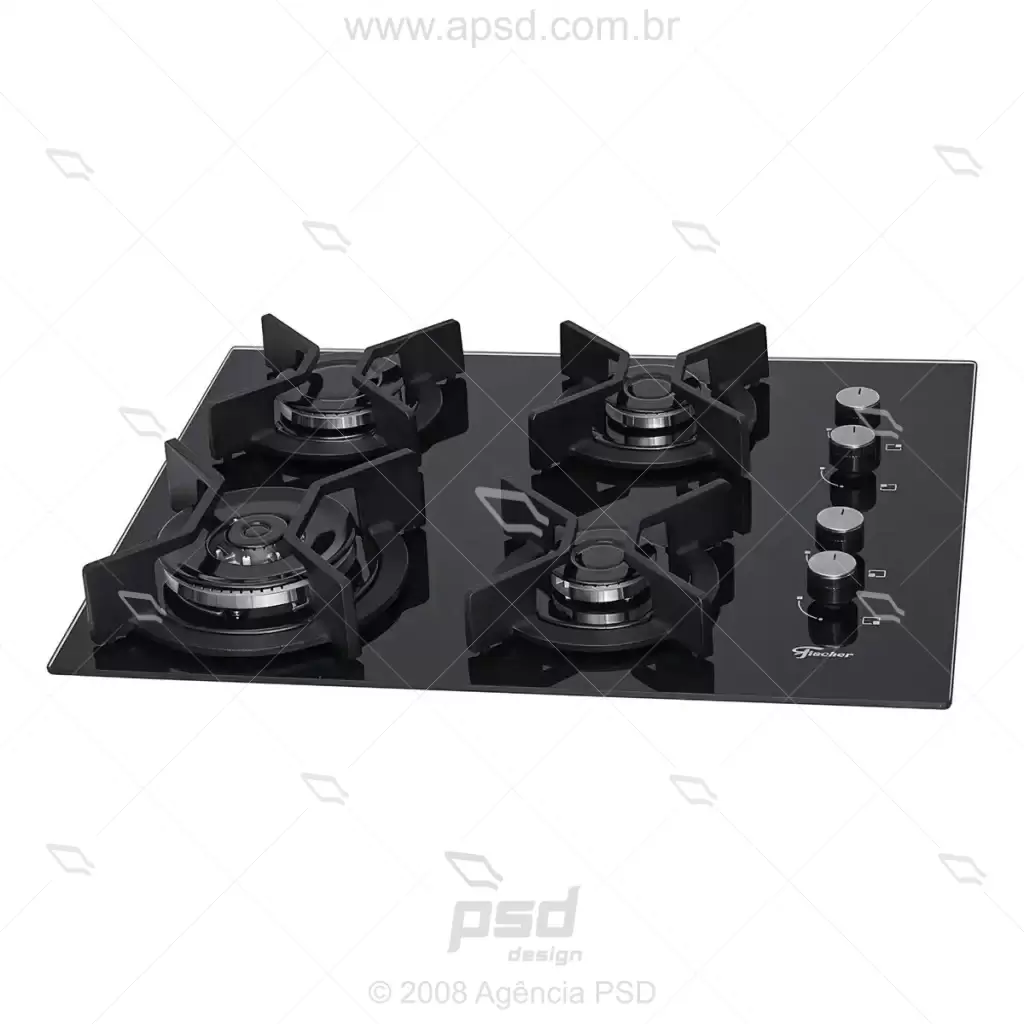 Cooktop a Gás Fischer 4 Bocas Tripla Chama Infinity