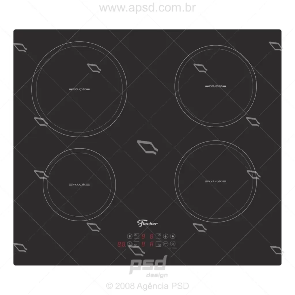 Cooktop de Indução Fischer 4 Bocas Vitrocerâmica com Touch Screen