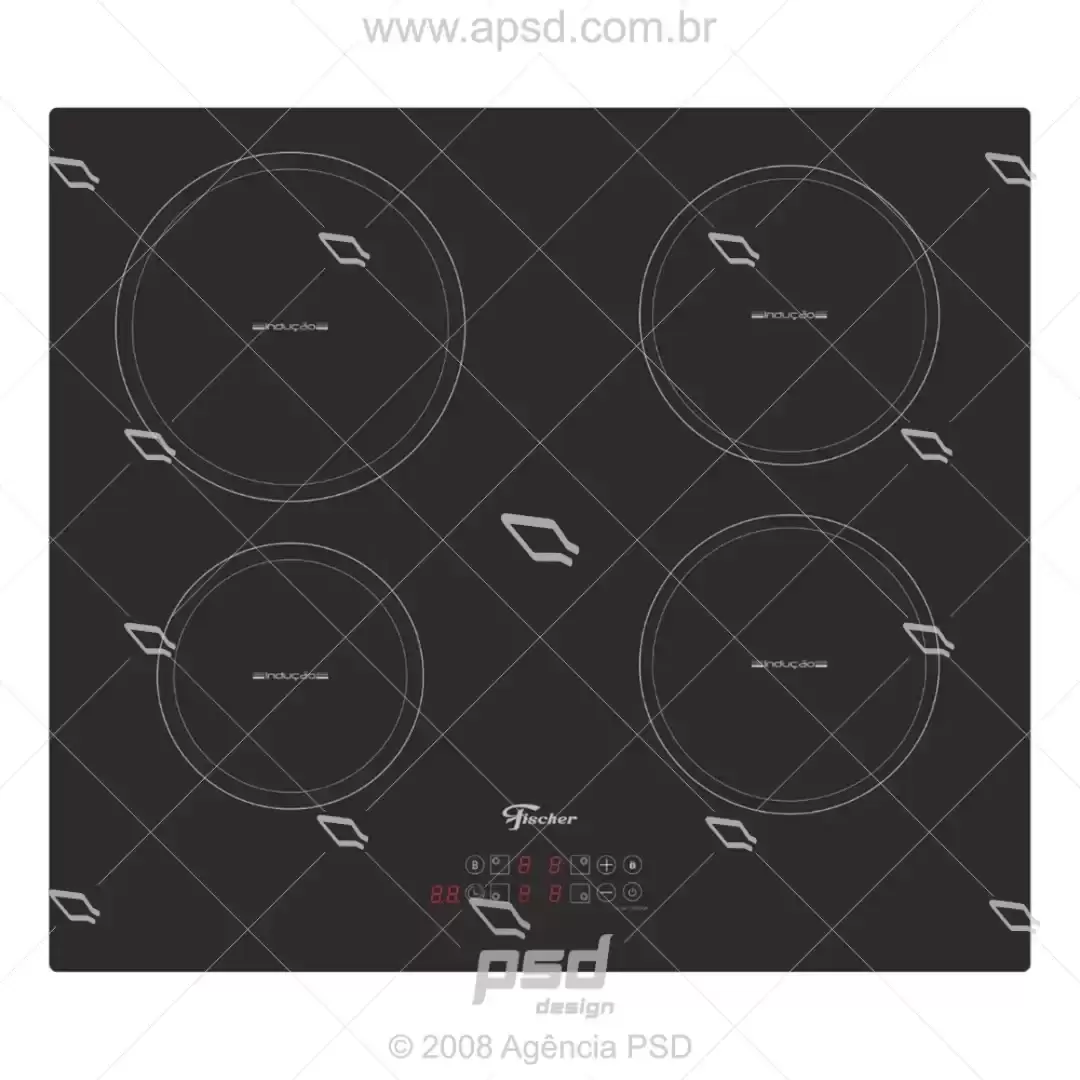 Cooktop de Indução Fischer 4 Bocas Vitrocerâmica com Touch Screen