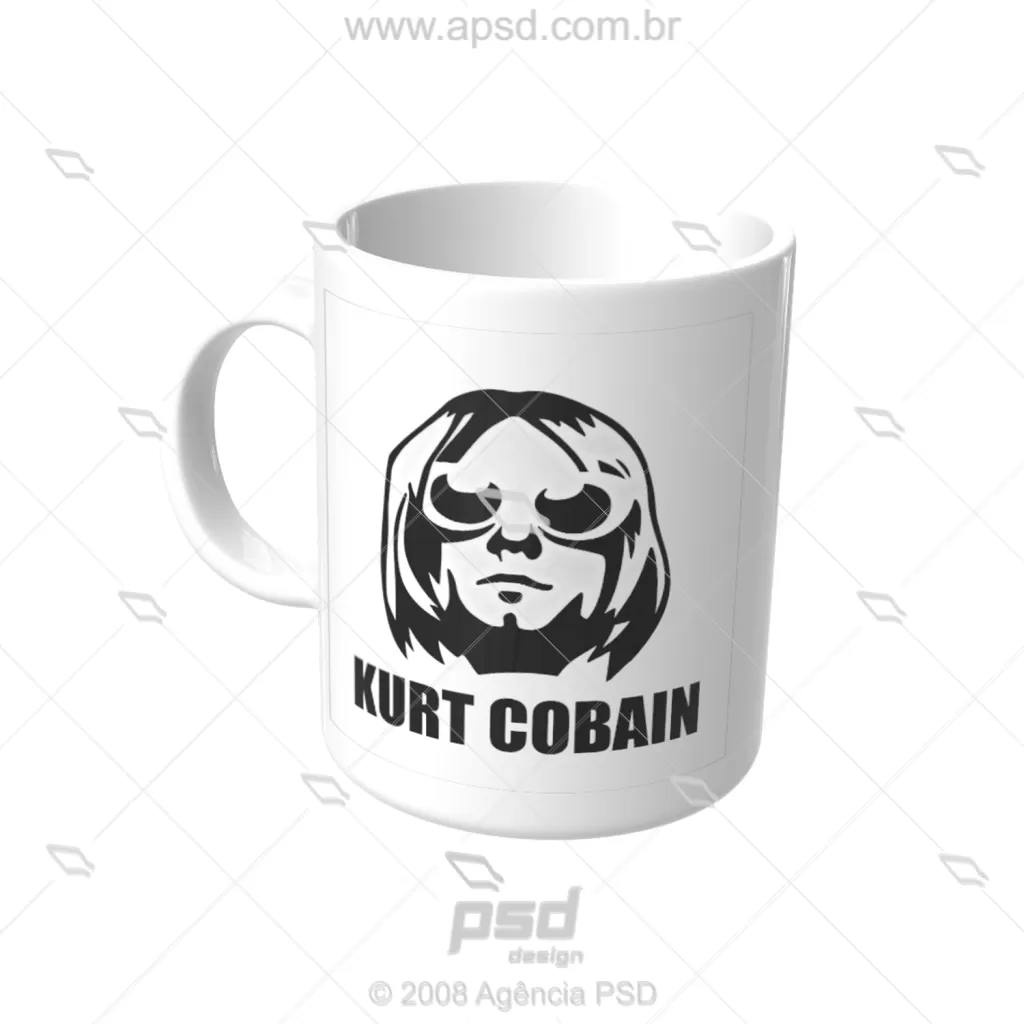 Arte Caneca Kurt Cobain