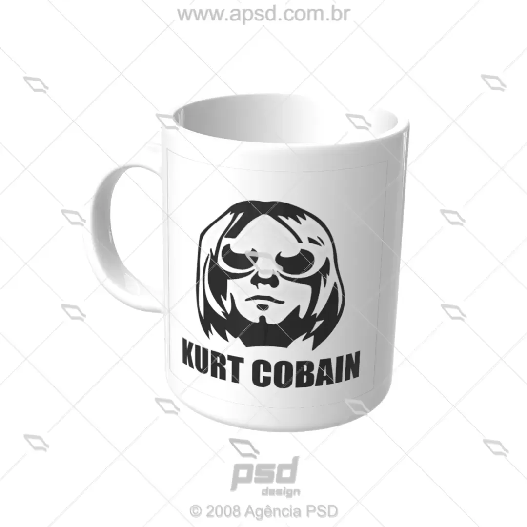 Arte Caneca Kurt Cobain