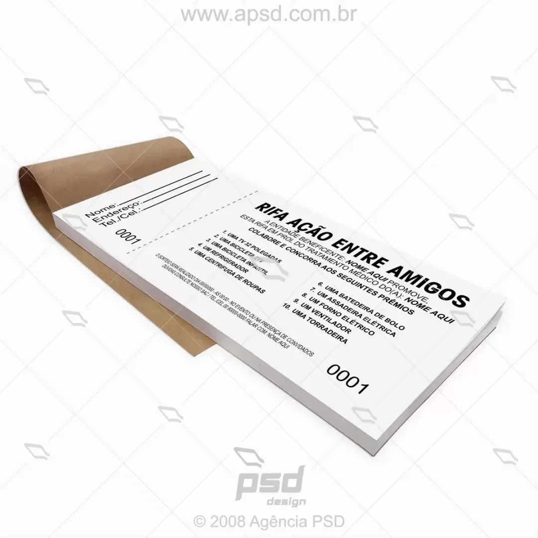 blocos de rifas personalizados