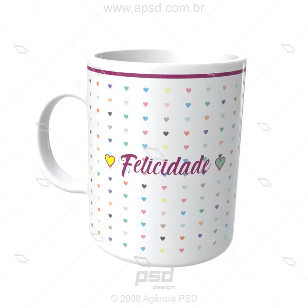 arte caneca felicidade