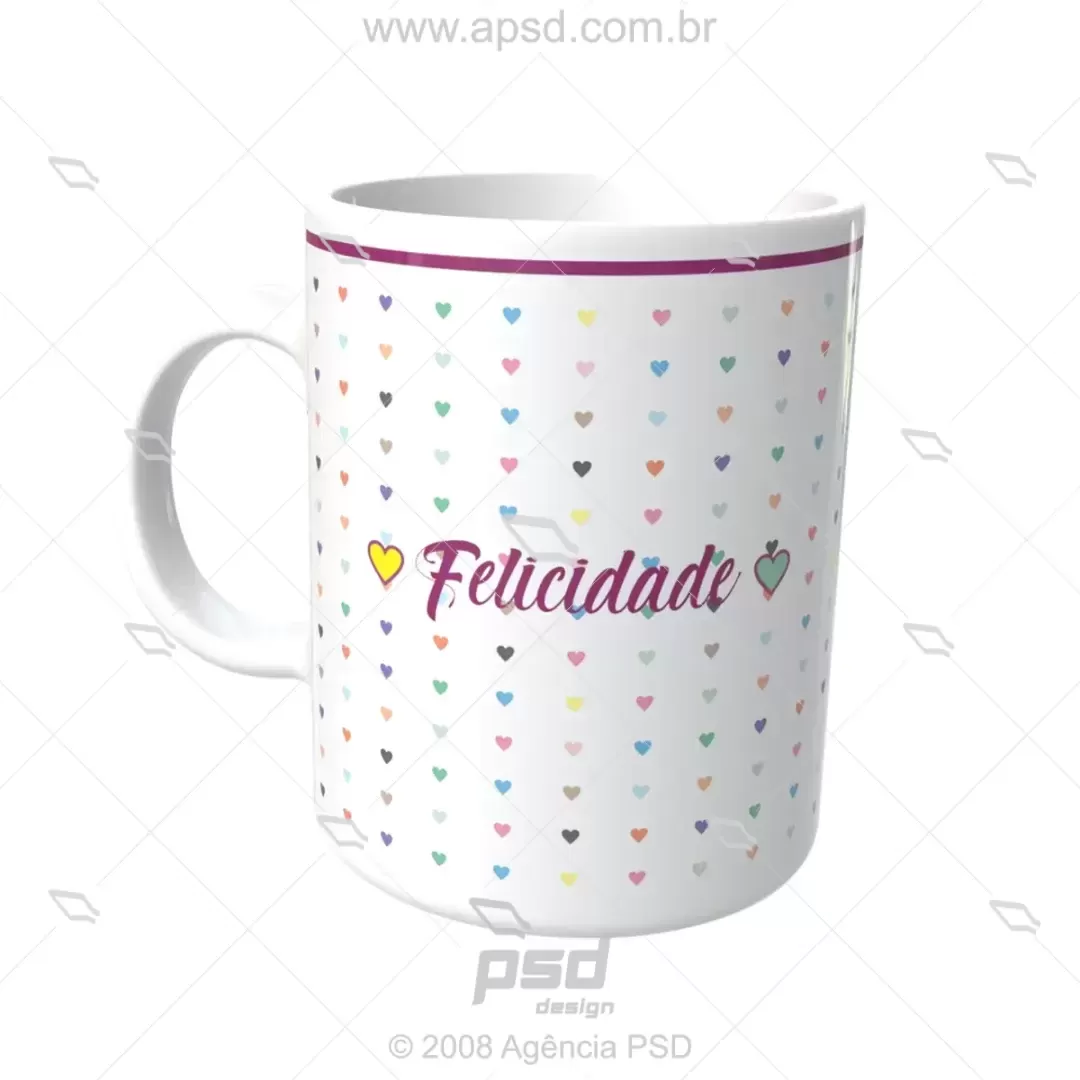 arte caneca felicidade