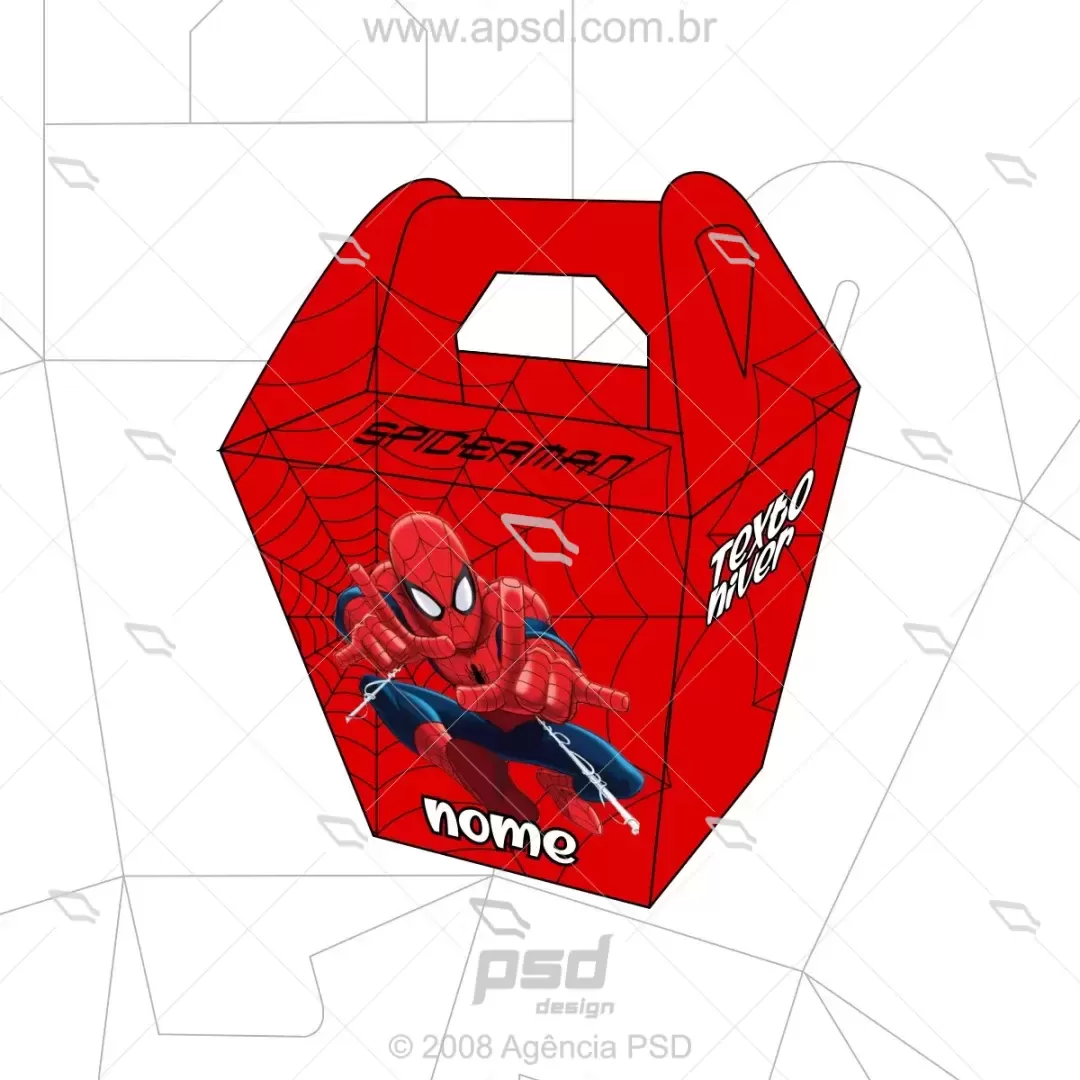 molde caixa arte spidermam