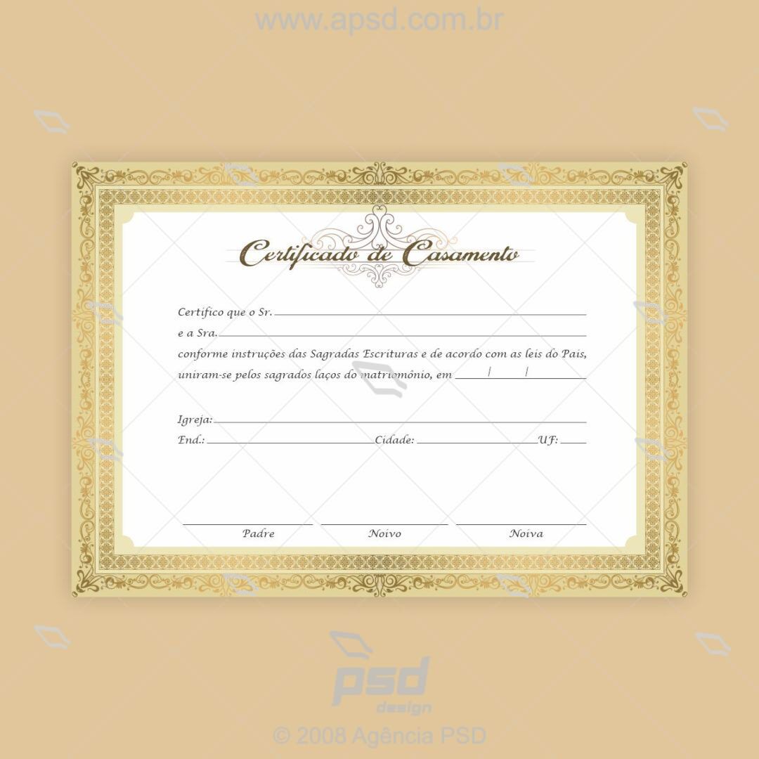arte certificado de casamento
