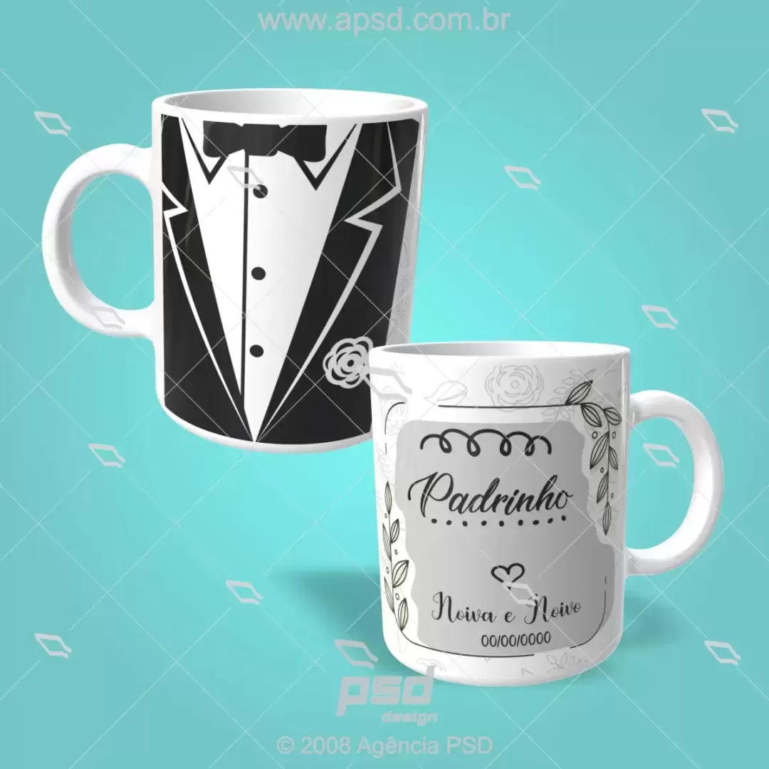 arte caneca padrinho