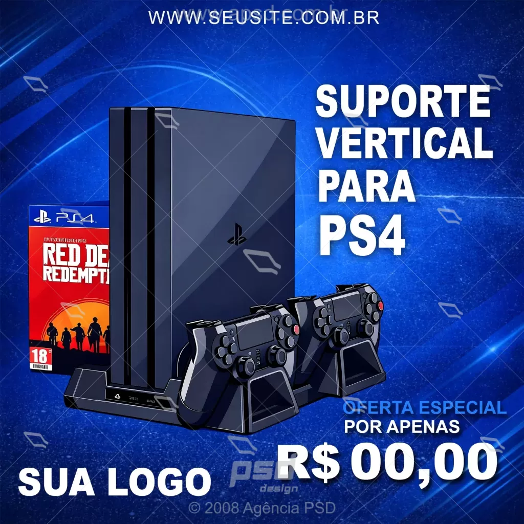Midia Suporte Vertical PS4