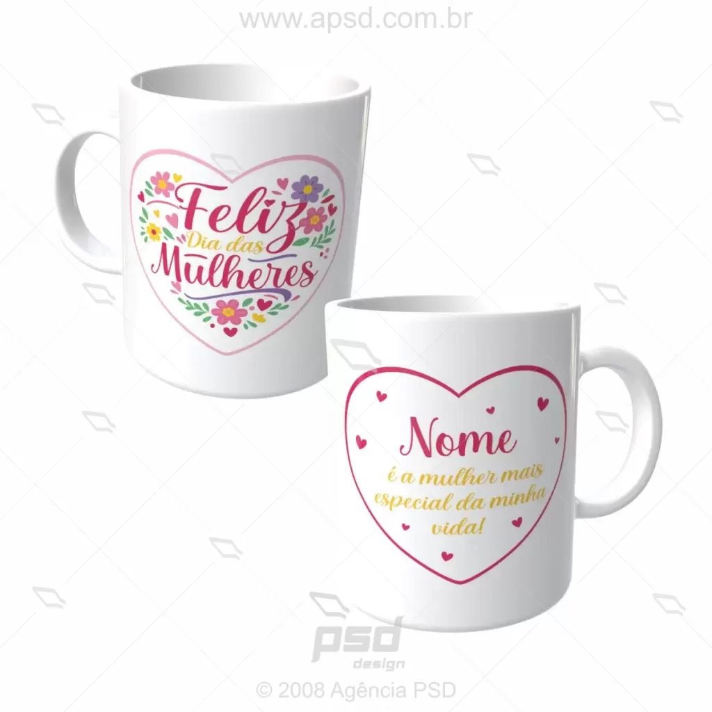 arte caneca dia das mulheres