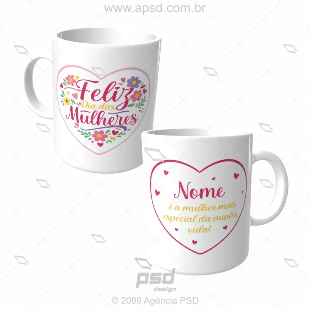 arte caneca dia das mulheres