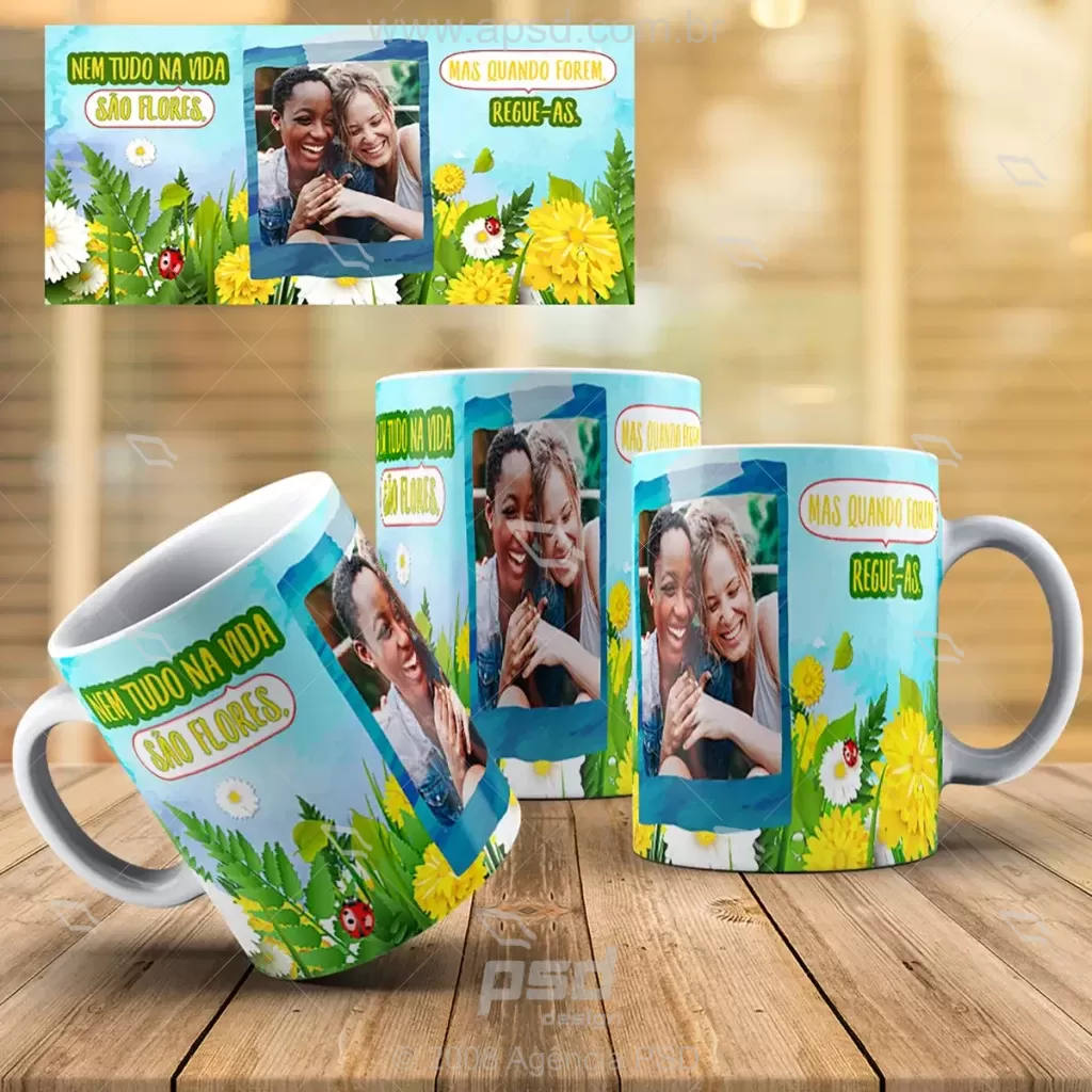 arte caneca nem tudo são flores