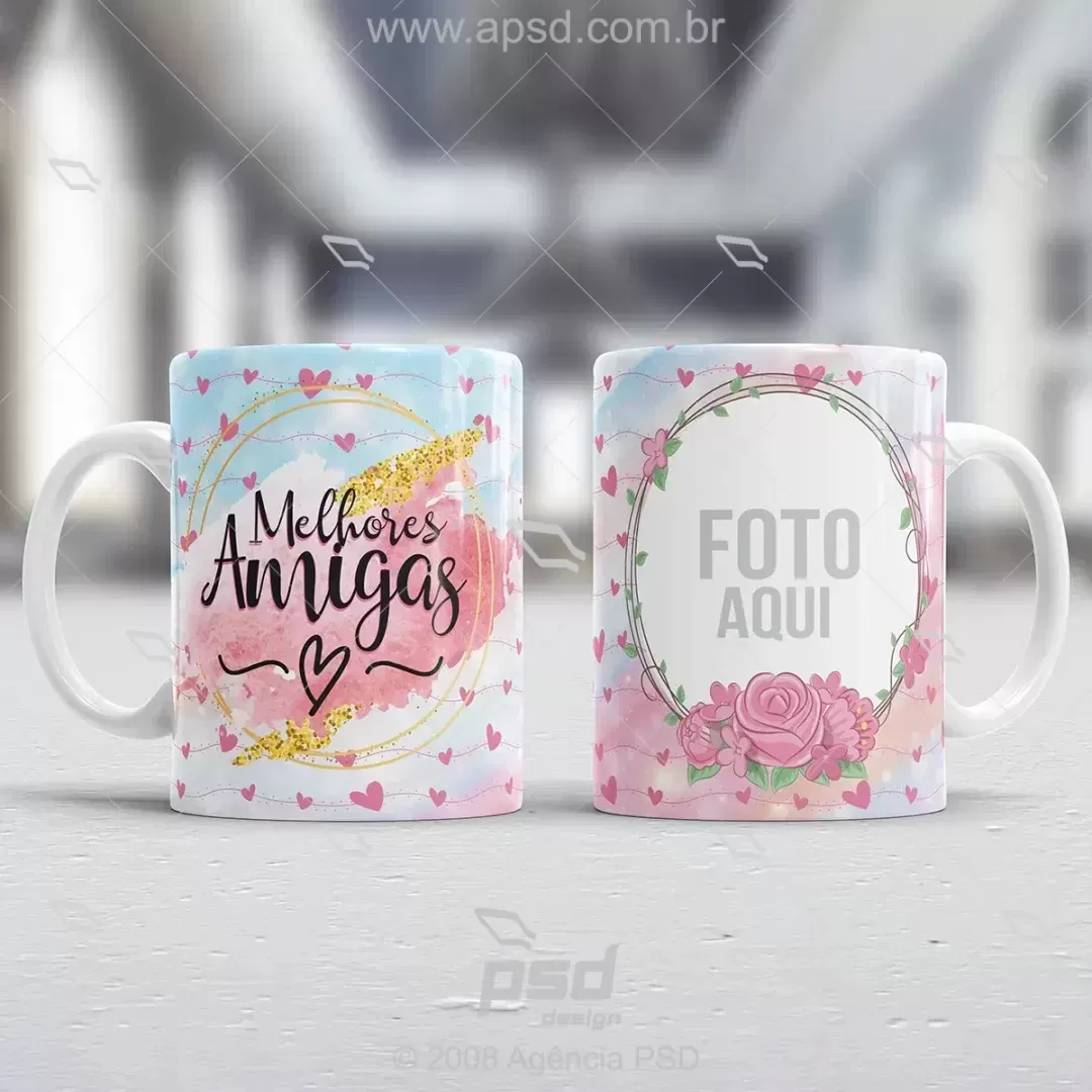 arte caneca melhores amigas