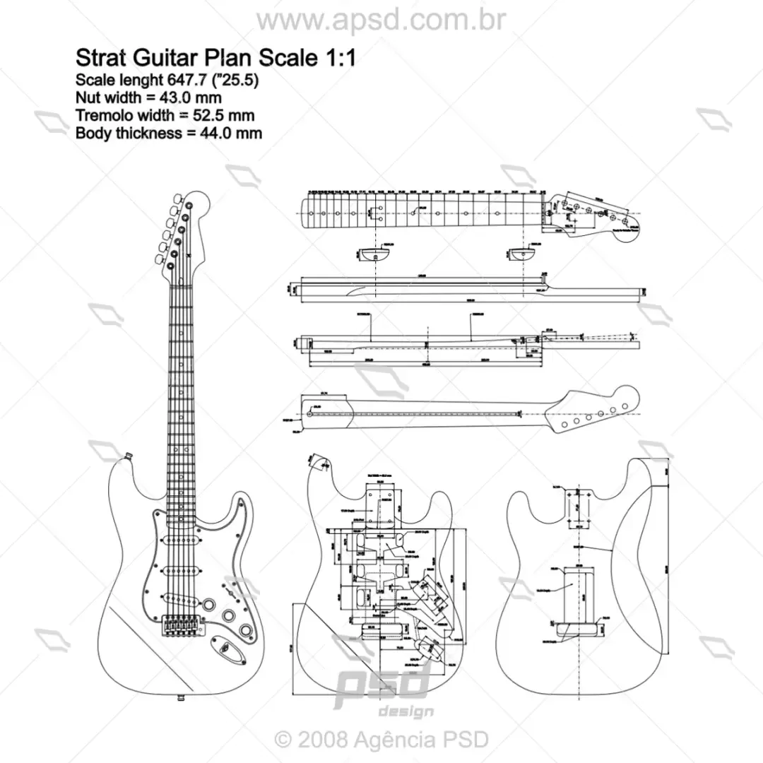 planta guitarra fender stratocaster