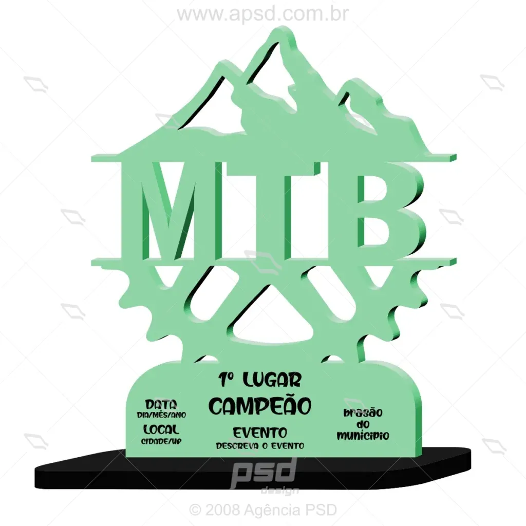 molde recorte trofeu ciclismo mtb