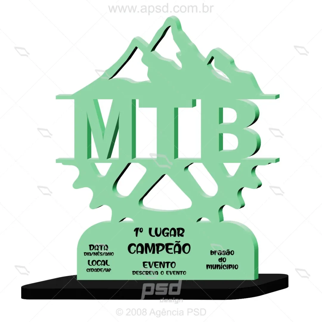 molde recorte trofeu ciclismo mtb