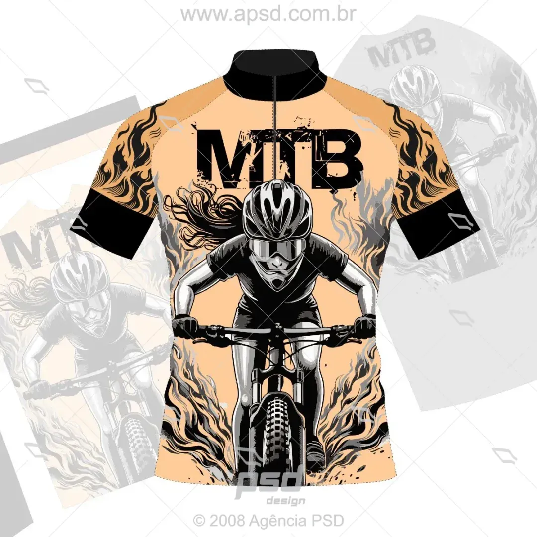 arte camiseta mtb feminina
