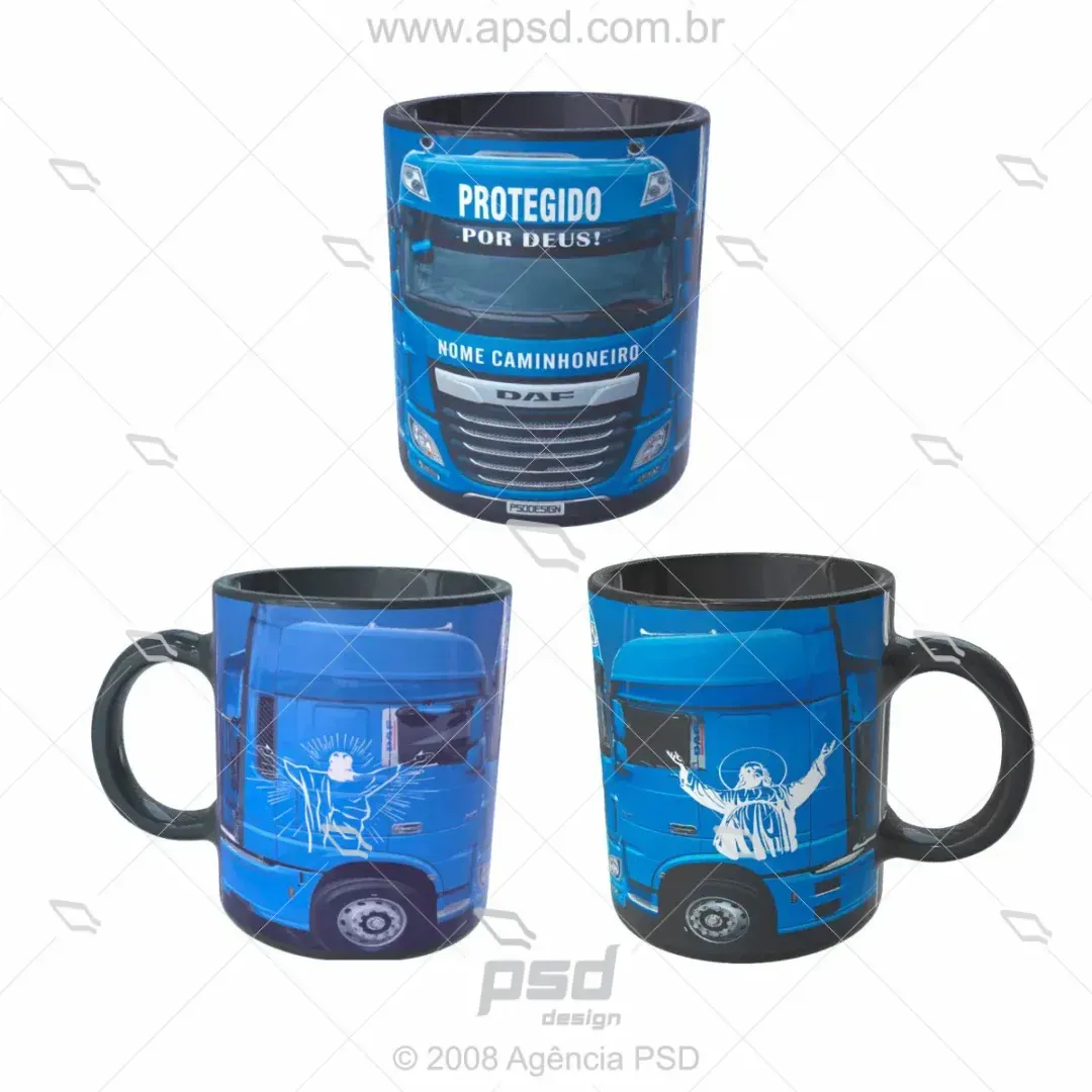 Arte Caneca Caminhão Caminhoneiro