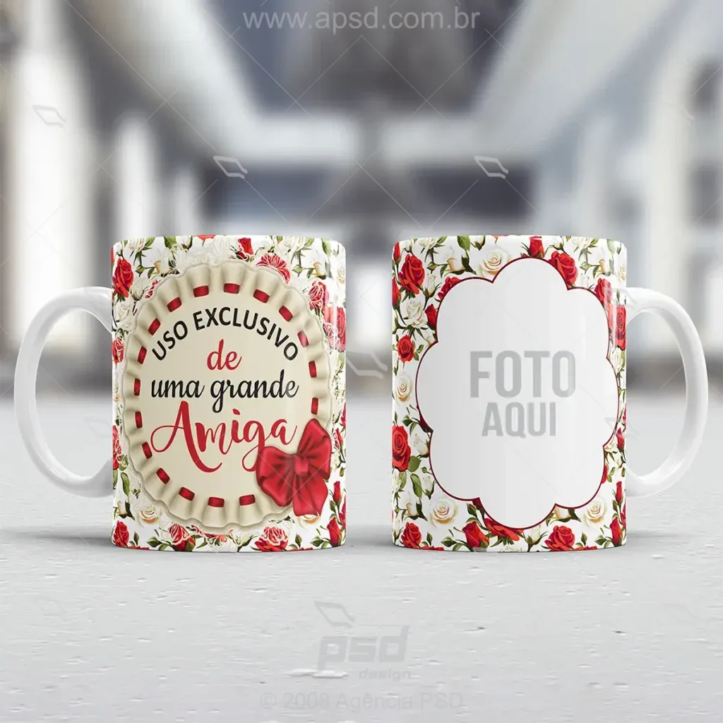 arte caneca uso exclusivo de uma grande amiga