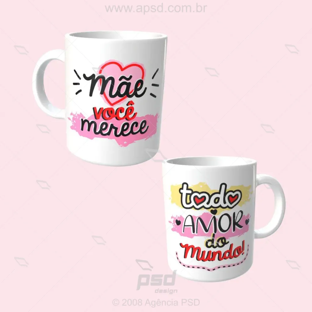 arte caneca mae merece todo amor do mundo