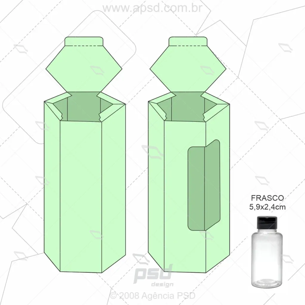 molde caixa mini frasco hexagonal