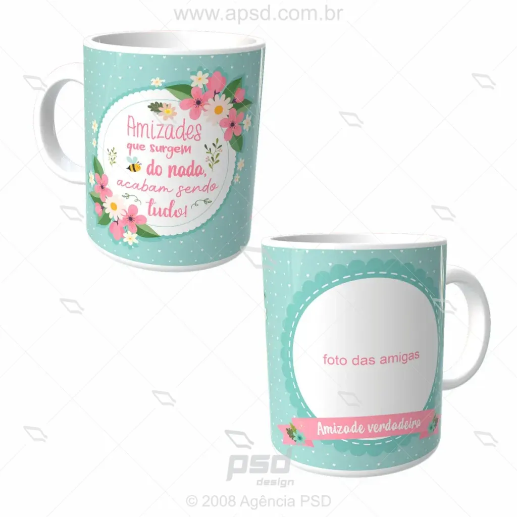 arte caneca amizade verdadeira