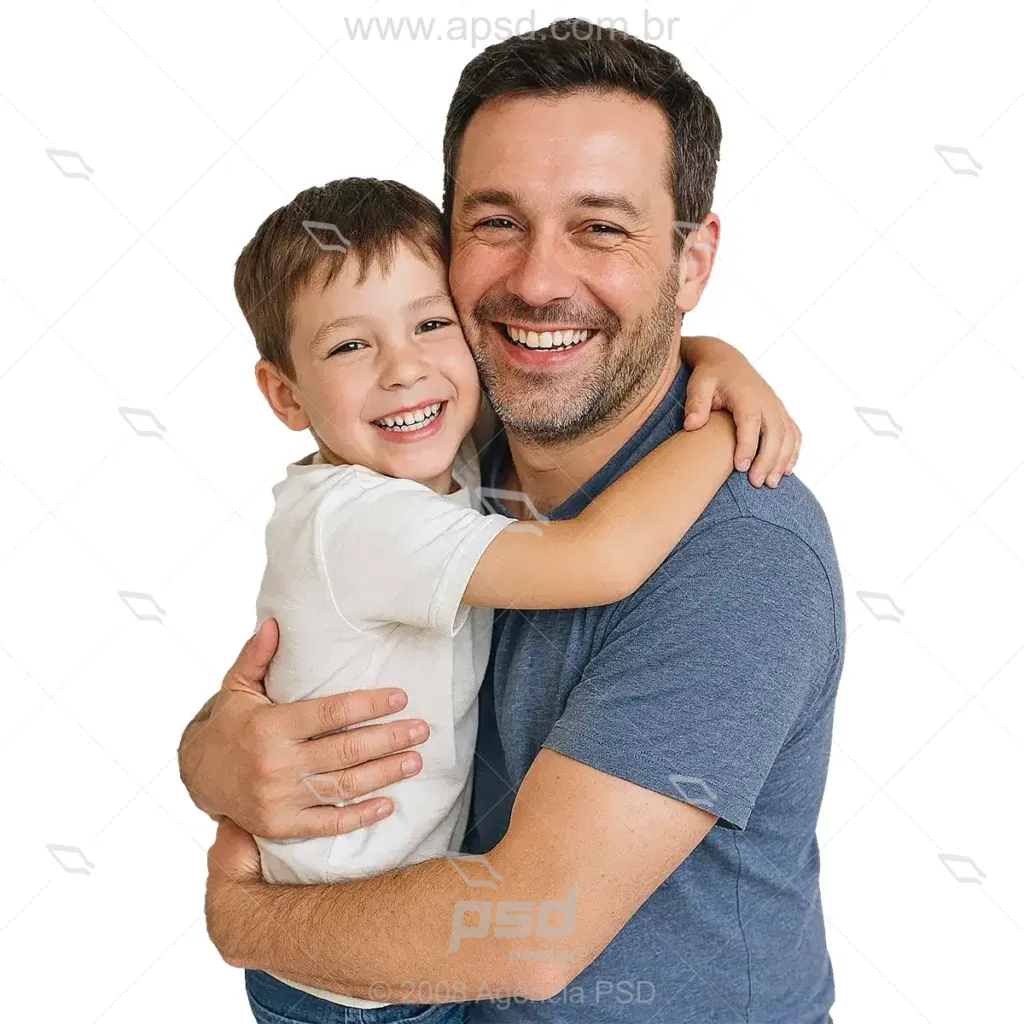 foto abraço pai e filho sorrindo