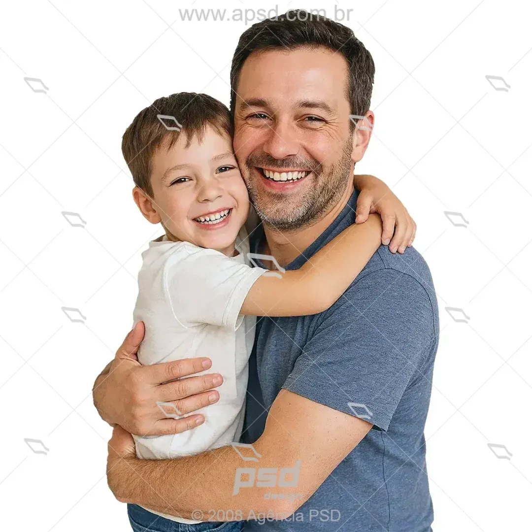 foto abraço pai e filho sorrindo