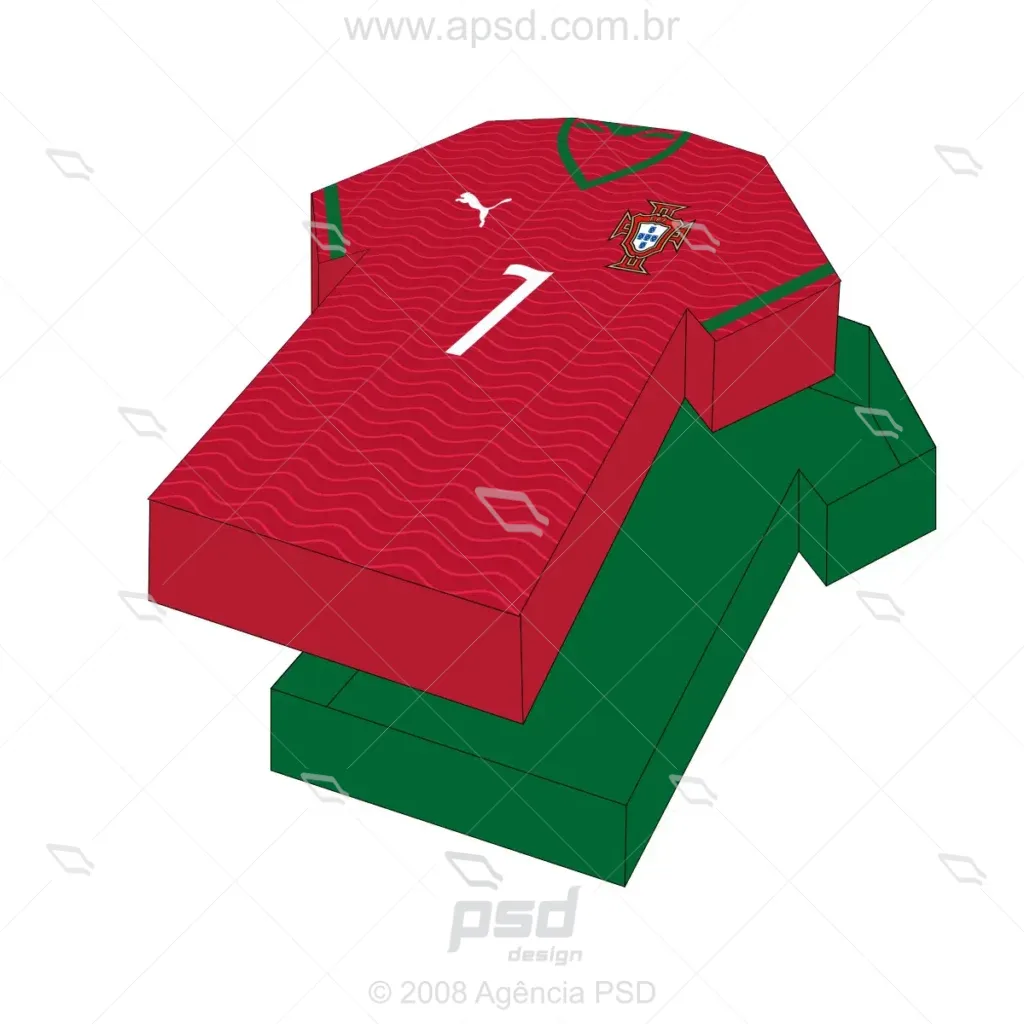 molde caixa camiseta portugal cristiano ronaldo R7